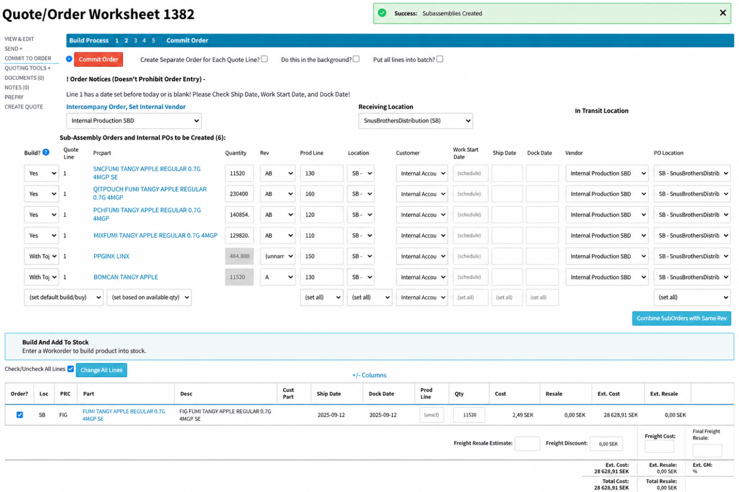 Cetec ERP quoting and order management with sales orders and revisions