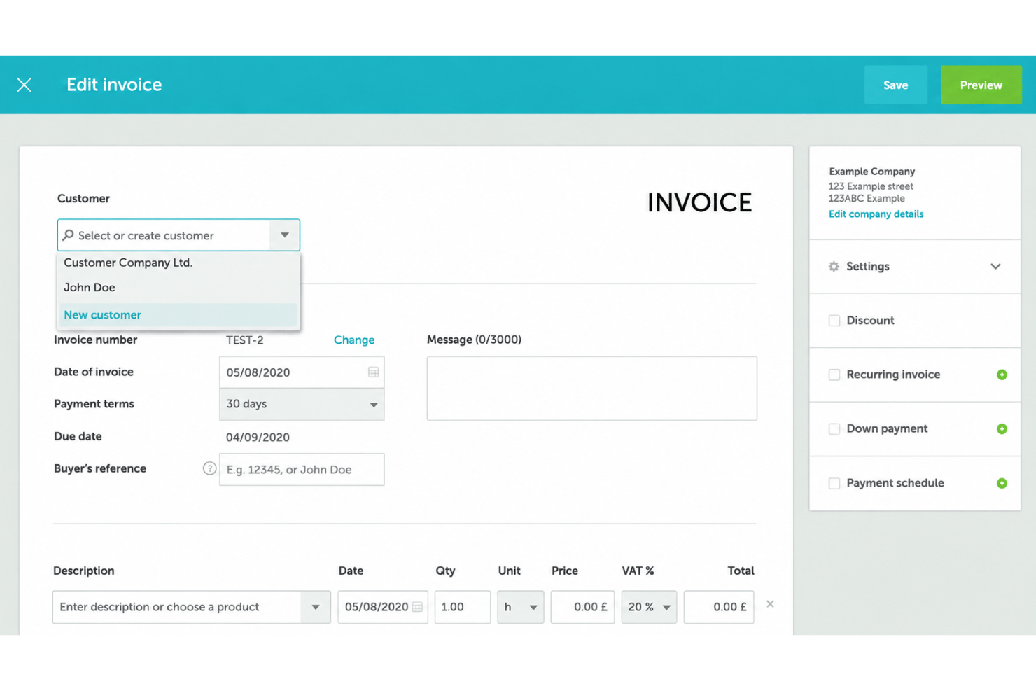Zervant recurring billing with automated invoices and payment reminders.