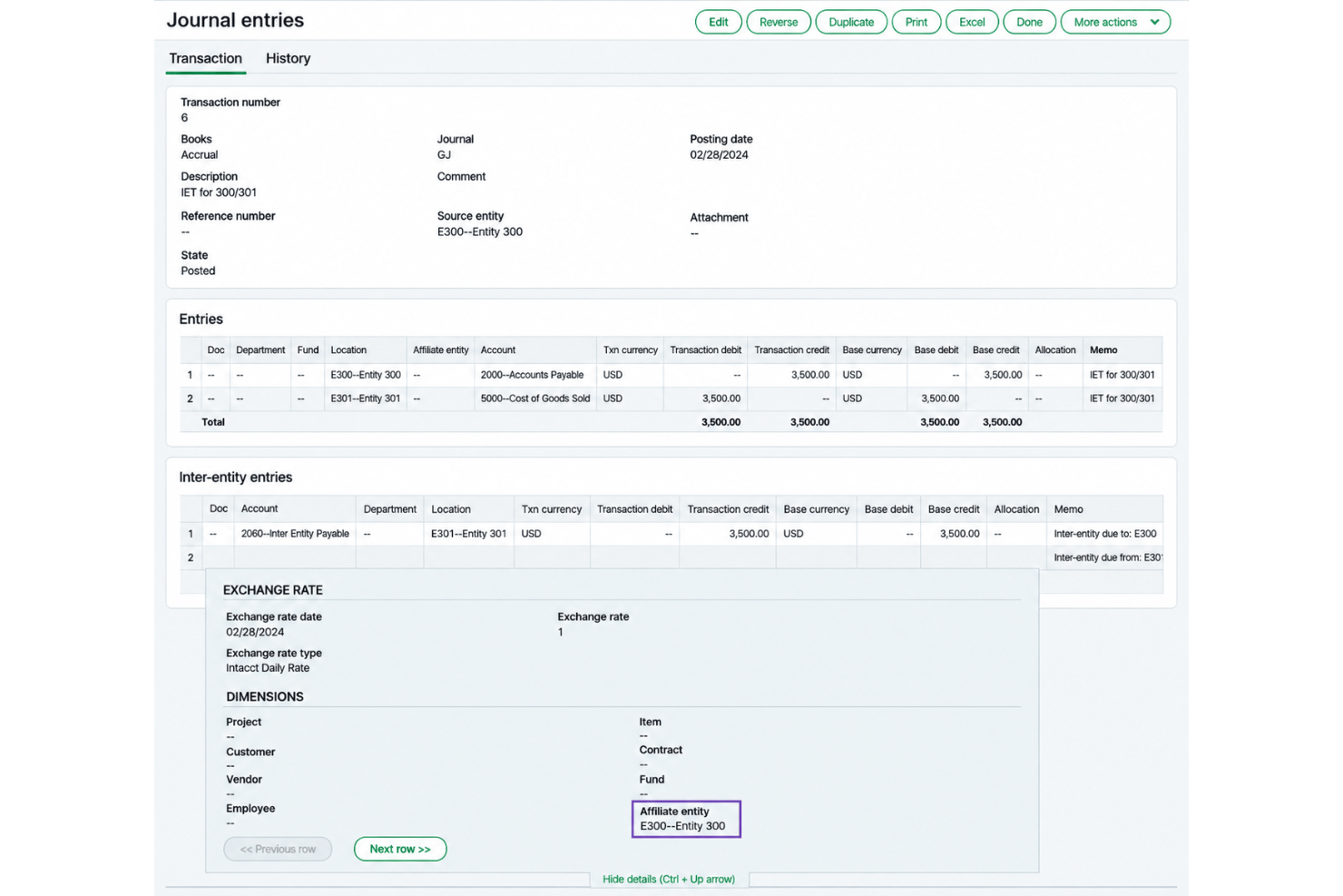 Sage Intacct intercompany accounting with eliminations and allocations.