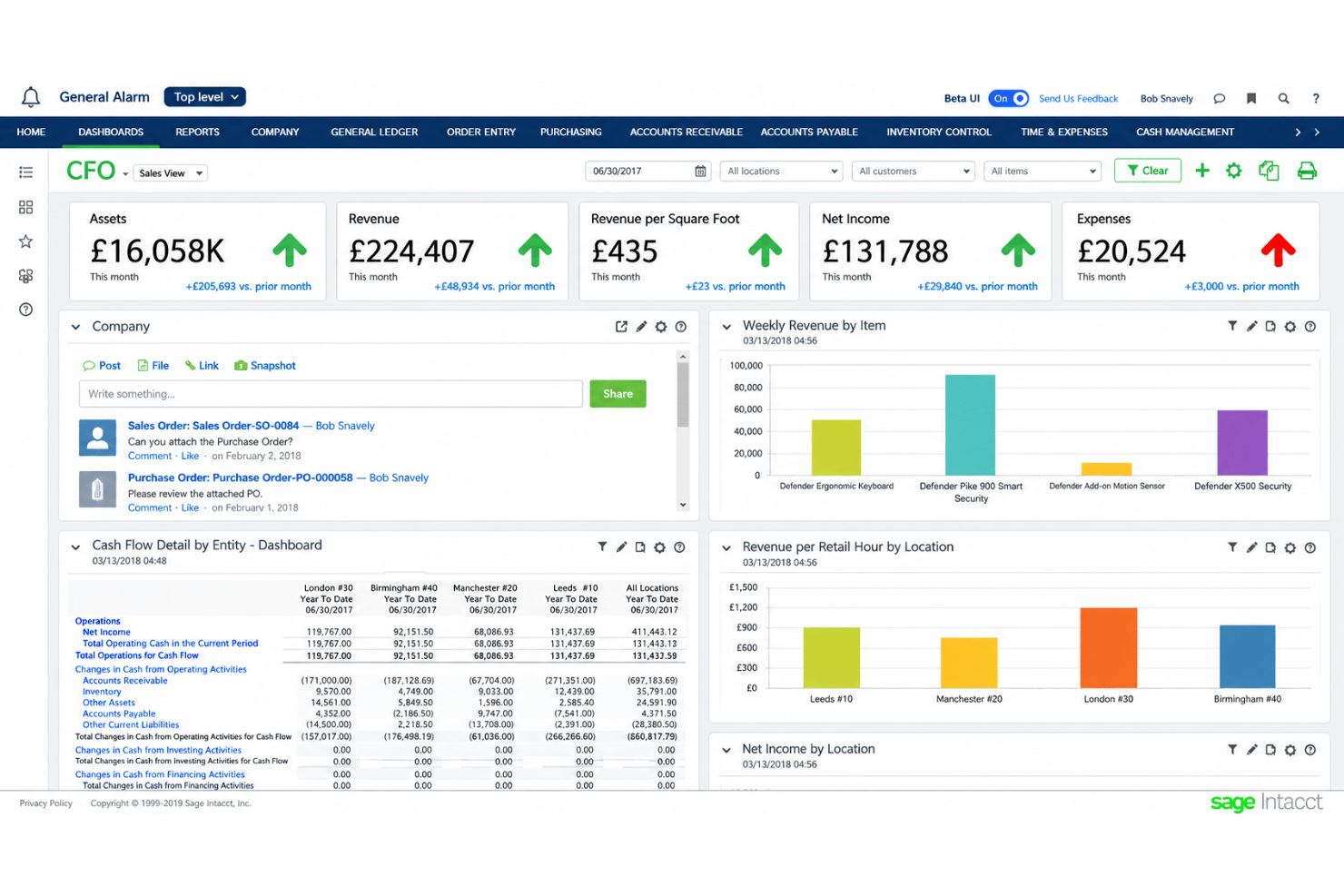 Sage Intacct multi-entity consolidation with currencies and locations.