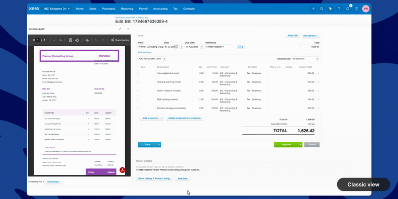 Xero Introduces a New Full-Page Bills Experience