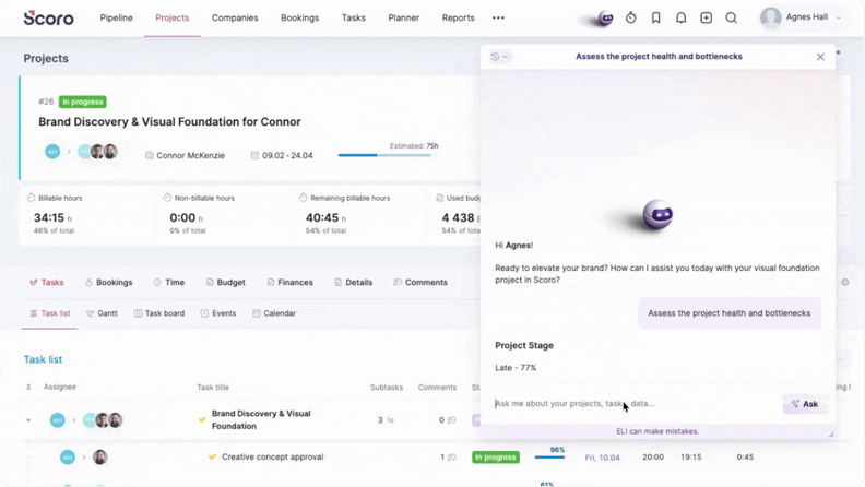 Scoro Adds AI-Powered ELI Assistant
