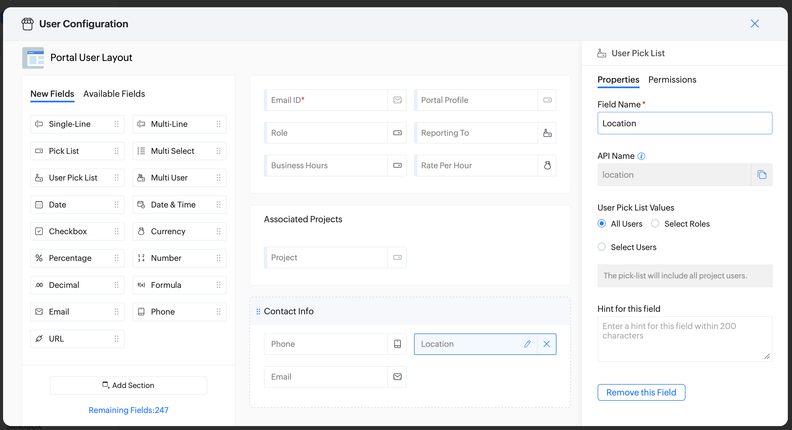 Zoho Projects Adds User Custom Fields and Layouts