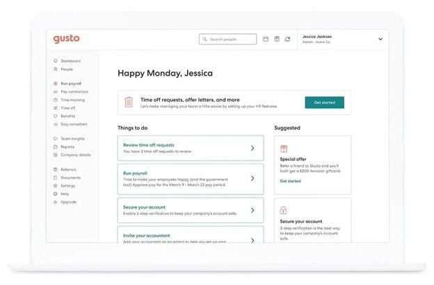screenshot - Gusto HR and Payroll Software Review for 2026