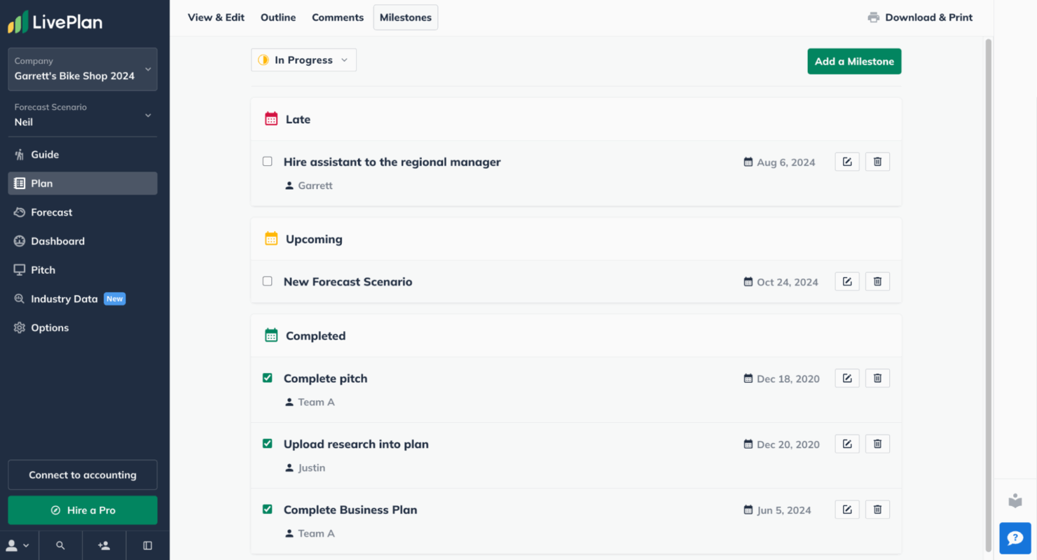 screenshot - LivePlan Review: Pros, Cons, Features & Pricing