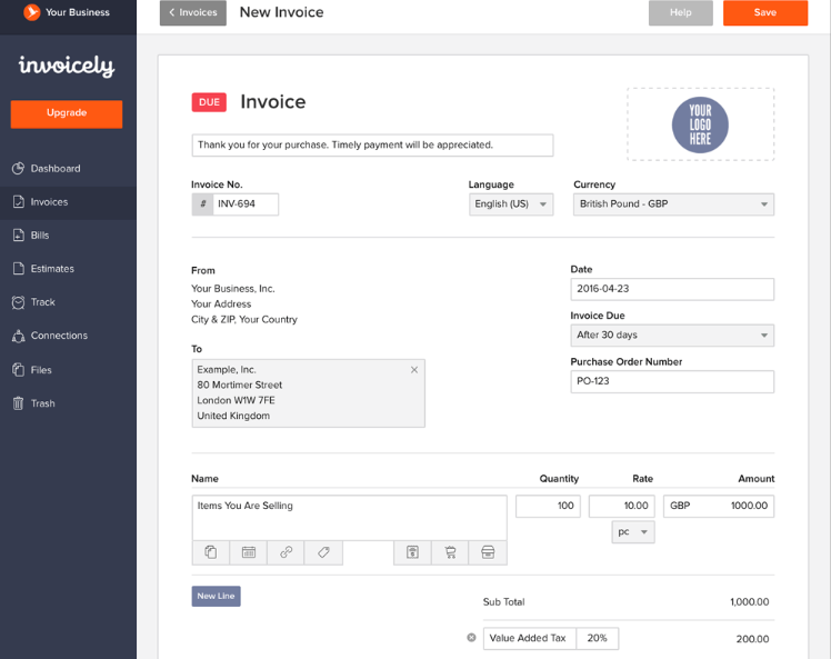 screenshot - invoicely Review: Pros, Cons, Features, and Pricing