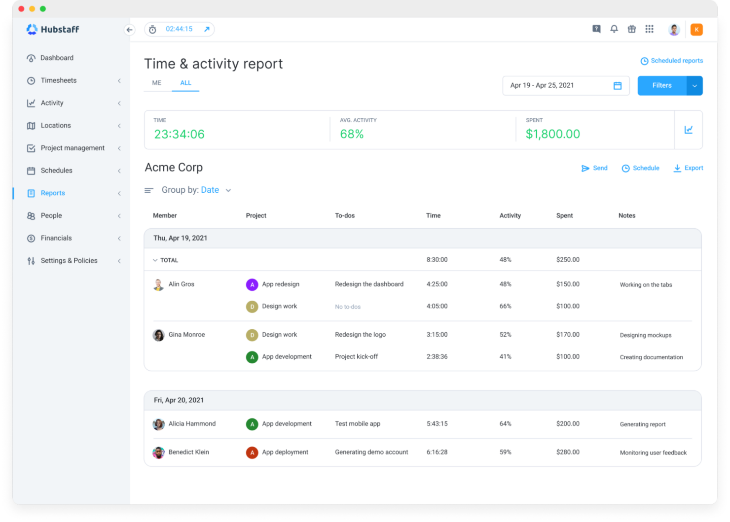 screenshot - Hubstaff Review: Pros, Cons, Features, and Pricing