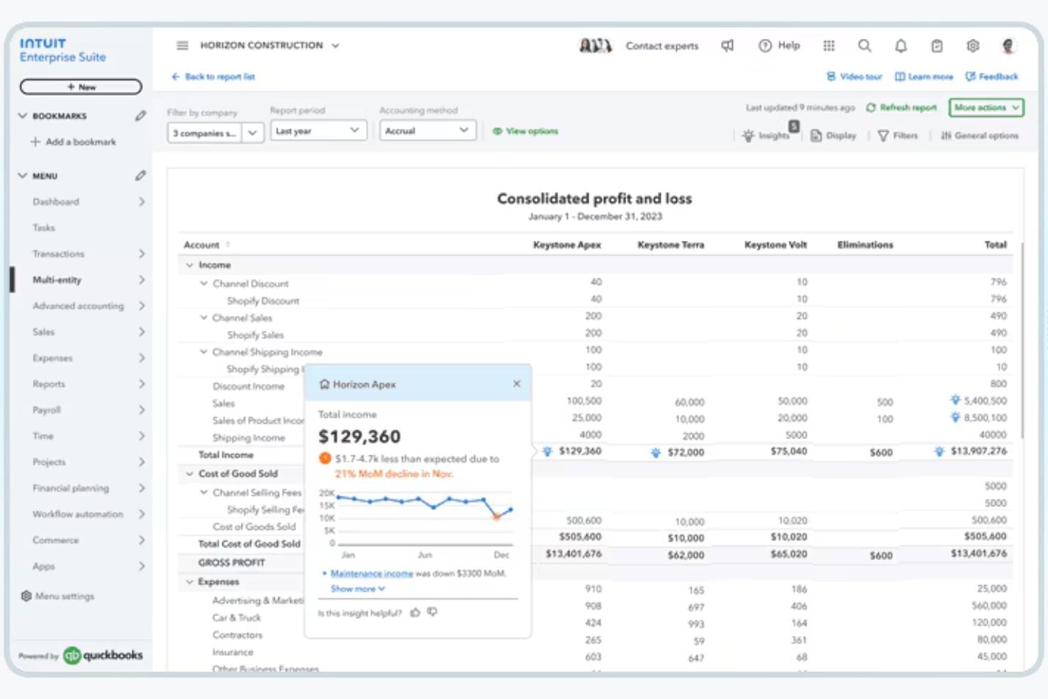 screenshot - Intuit Enterprise Suite Review: Key Features, Pros, Cons, and Pricing Details