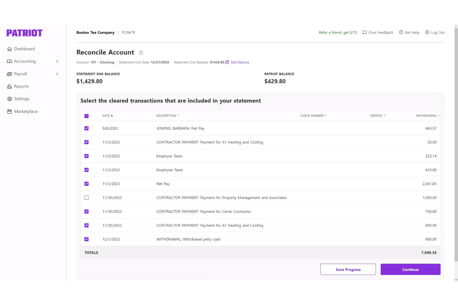 screenshot - Patriot Accounting Review: Pros, Cons, Features, and Pricing Explained
