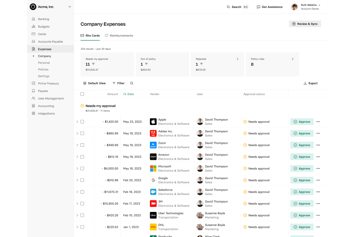 screenshot - Rho Review: Pros, Cons, Features and Pricing