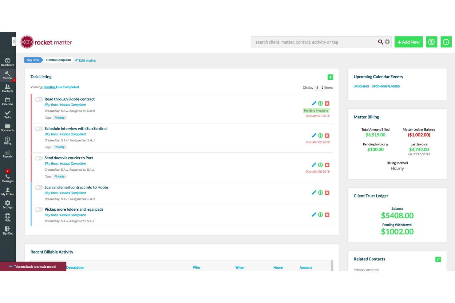 screenshot - Rocket Matter Review: Pros, Cons, Features, and Pricing Explained