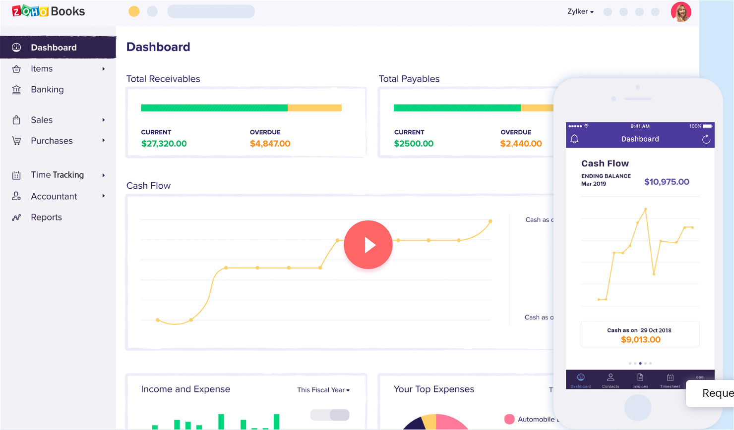 Zoho Books screenshot - 20 Beste Buchhaltungssoftware für Unternehmen für präzise Finanzunterlagen im Jahr 2026
