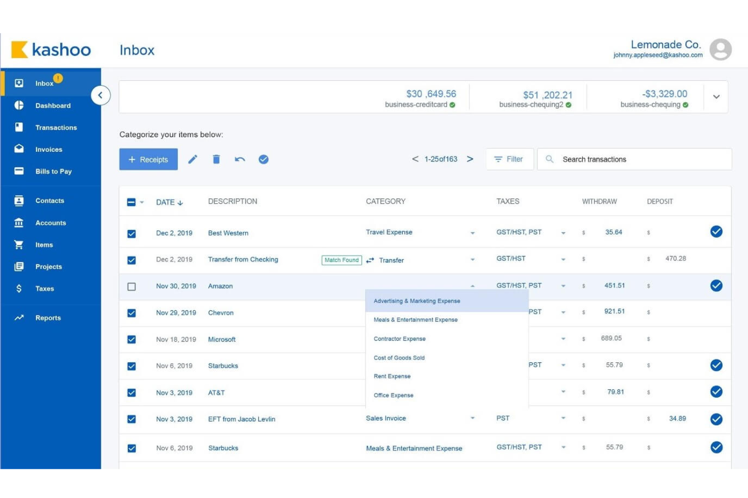 Kashoo screenshot - 19 Beste Buchhaltungssoftware für kleine Unternehmen & mehr in 2026 (Von Experten überprüft)