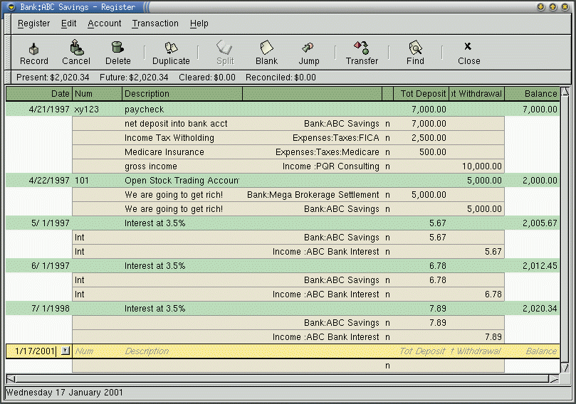 GnuCash screenshot - 20 Beste Kostenlose Buchhaltungssoftware Im Test Für 2026