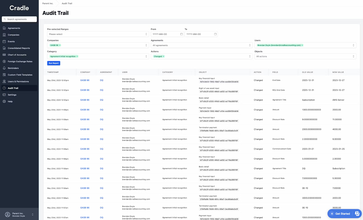 Cradle Accounting screenshot - 22 Meilleurs Logiciels de Comptabilisation des Baux en 2026