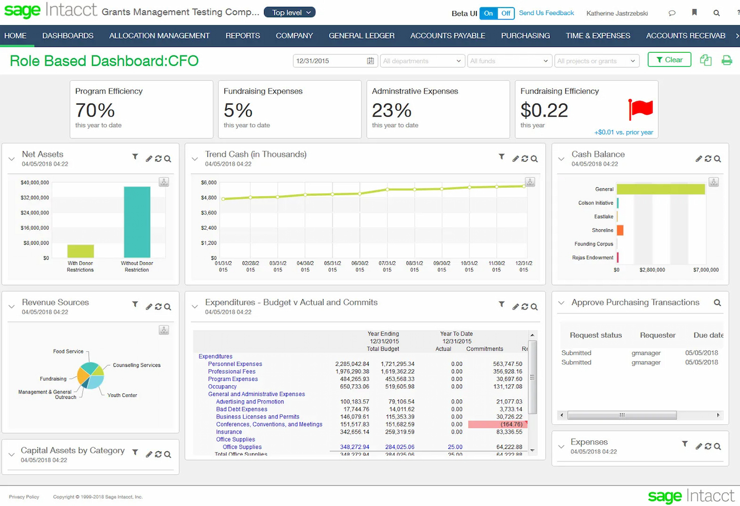 Sage Intacct screenshot - 22 Meilleurs Logiciels de Comptabilisation des Baux en 2026