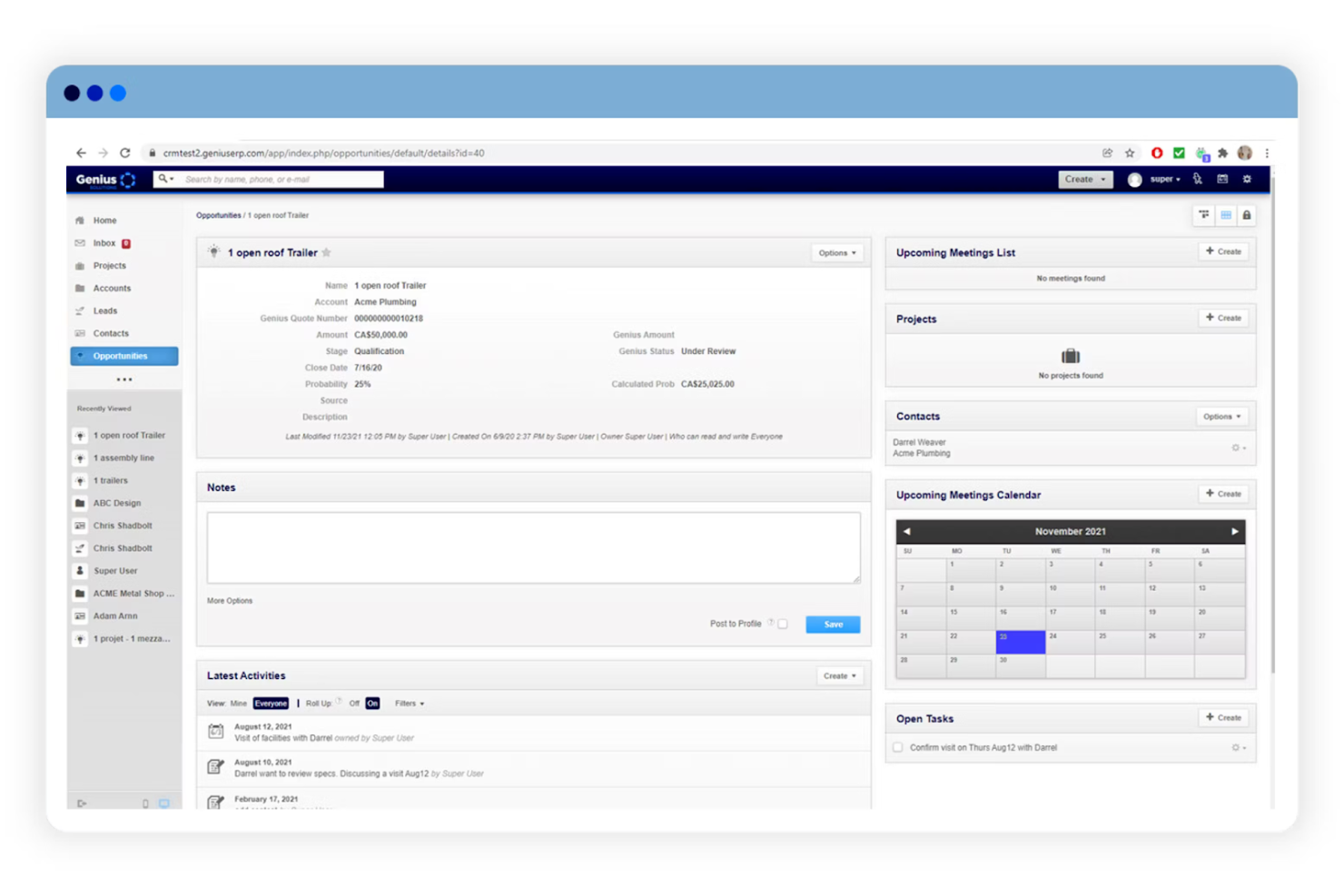 Genius ERP screenshot - 23 Meilleurs Logiciels ERP pour la Fabrication de Procédés en 2026
