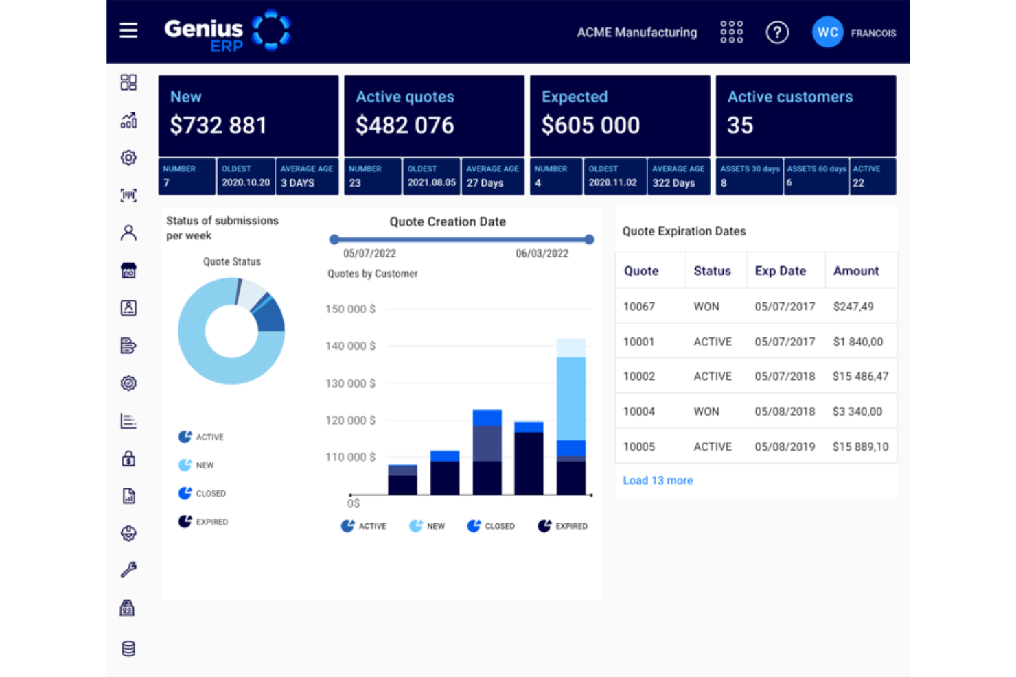 Genius ERP screenshot - 20 meilleurs logiciels ERP pour ateliers de fabrication en 2026