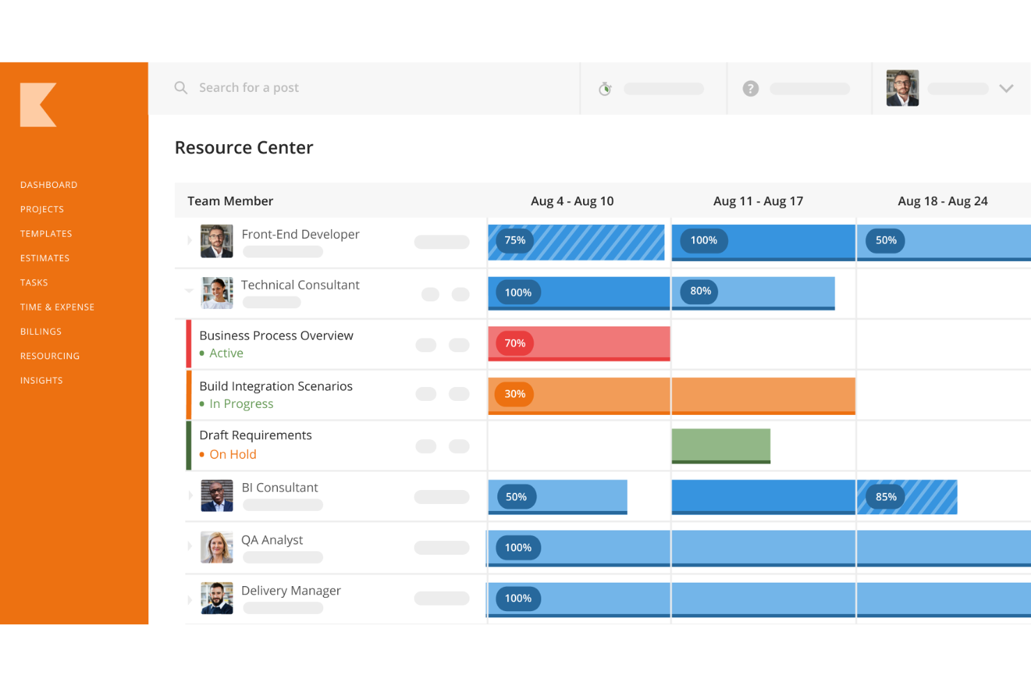 Kantata screenshot - 25 Beste ERP-Alternativen im Jahr 2026 bewertet