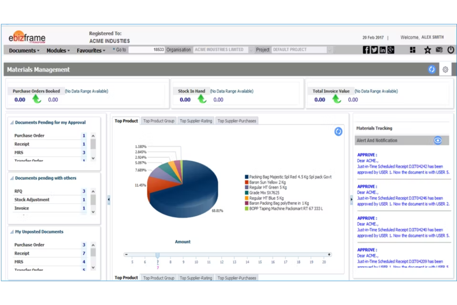ebizframe Intelligent ERP screenshot - 20 Beste ERP-Software Für Die Druckindustrie Im Jahr 2026 Bewertet