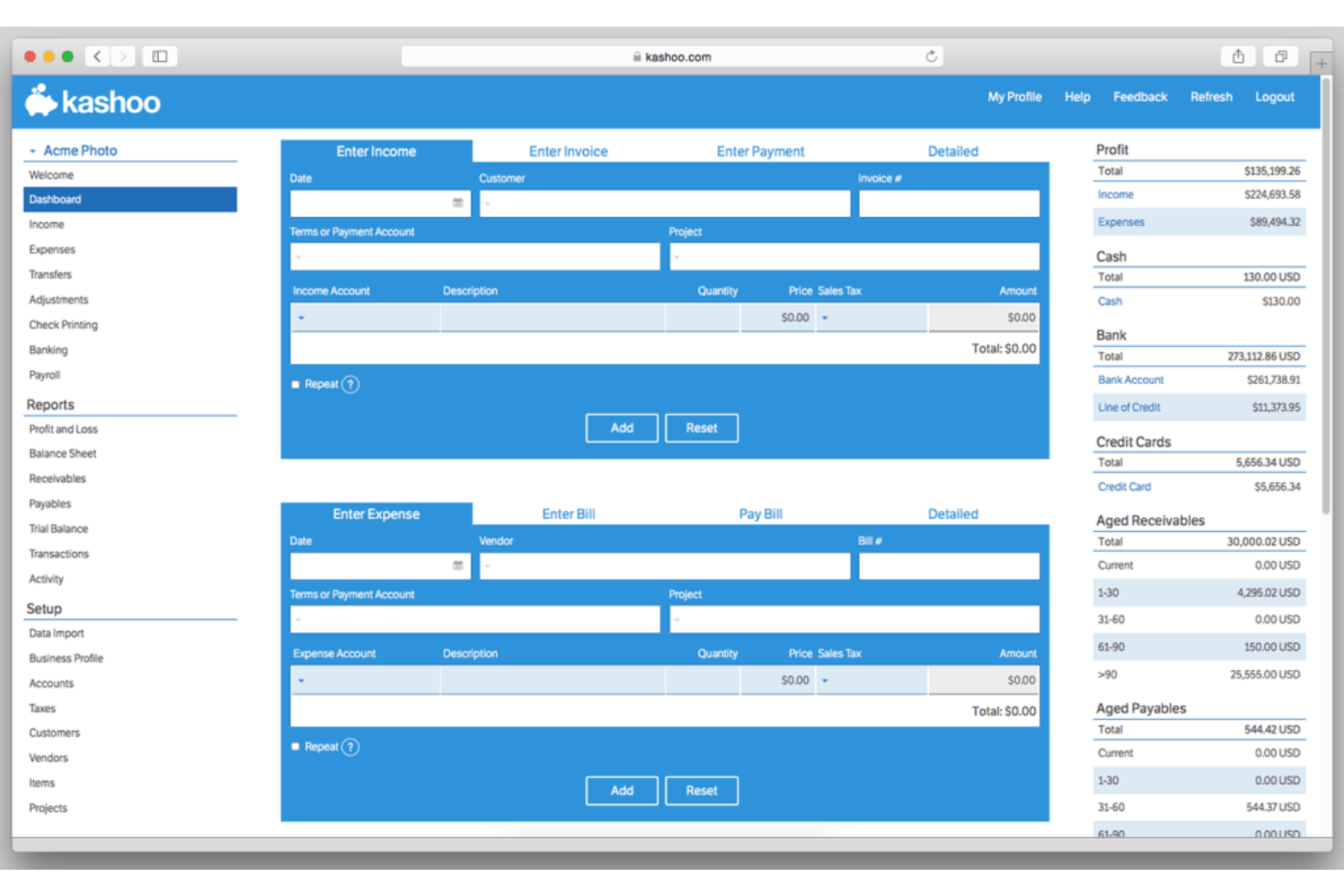 Kashoo screenshot - 18 Meilleurs Logiciels de Comptabilité avec Paie pour Petites Entreprises Testés en 2026