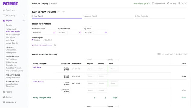 Patriot screenshot - 19 Beste Buchhaltungssoftware für Werbeagenturen und Marketing im Test 2026