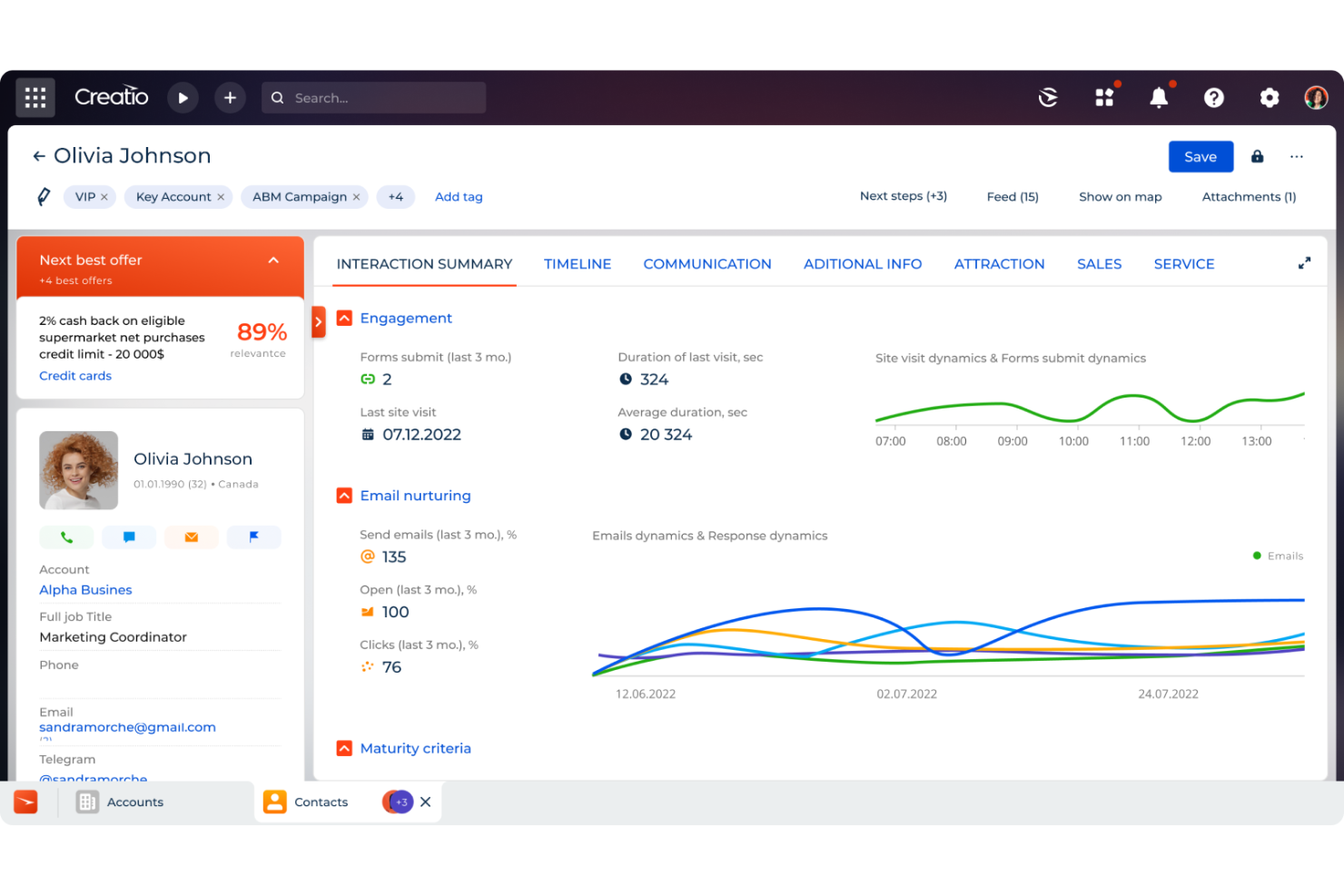 Creatio CRM screenshot - 17 Beste CRM-Software für Finanzdienstleistungen im Test 2026