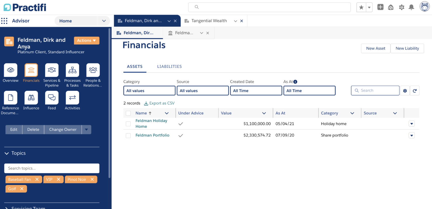 Practifi screenshot - 17 Beste CRM-Software für Finanzdienstleistungen im Test 2026