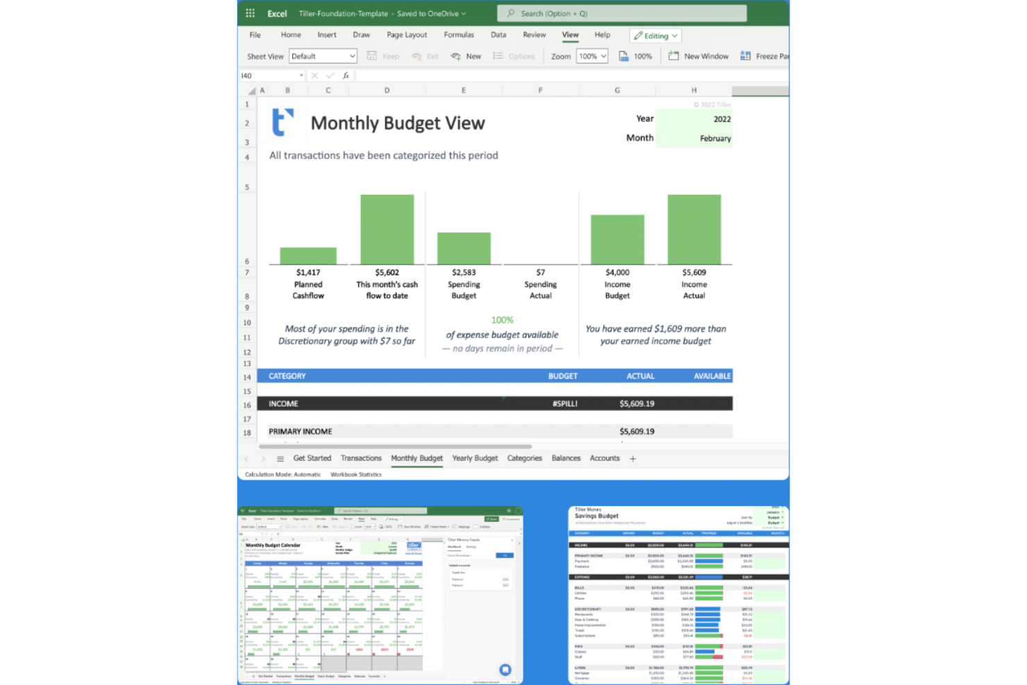 Tiller Money screenshot - 22 beste QuickBooks-Alternativen im Test 2026