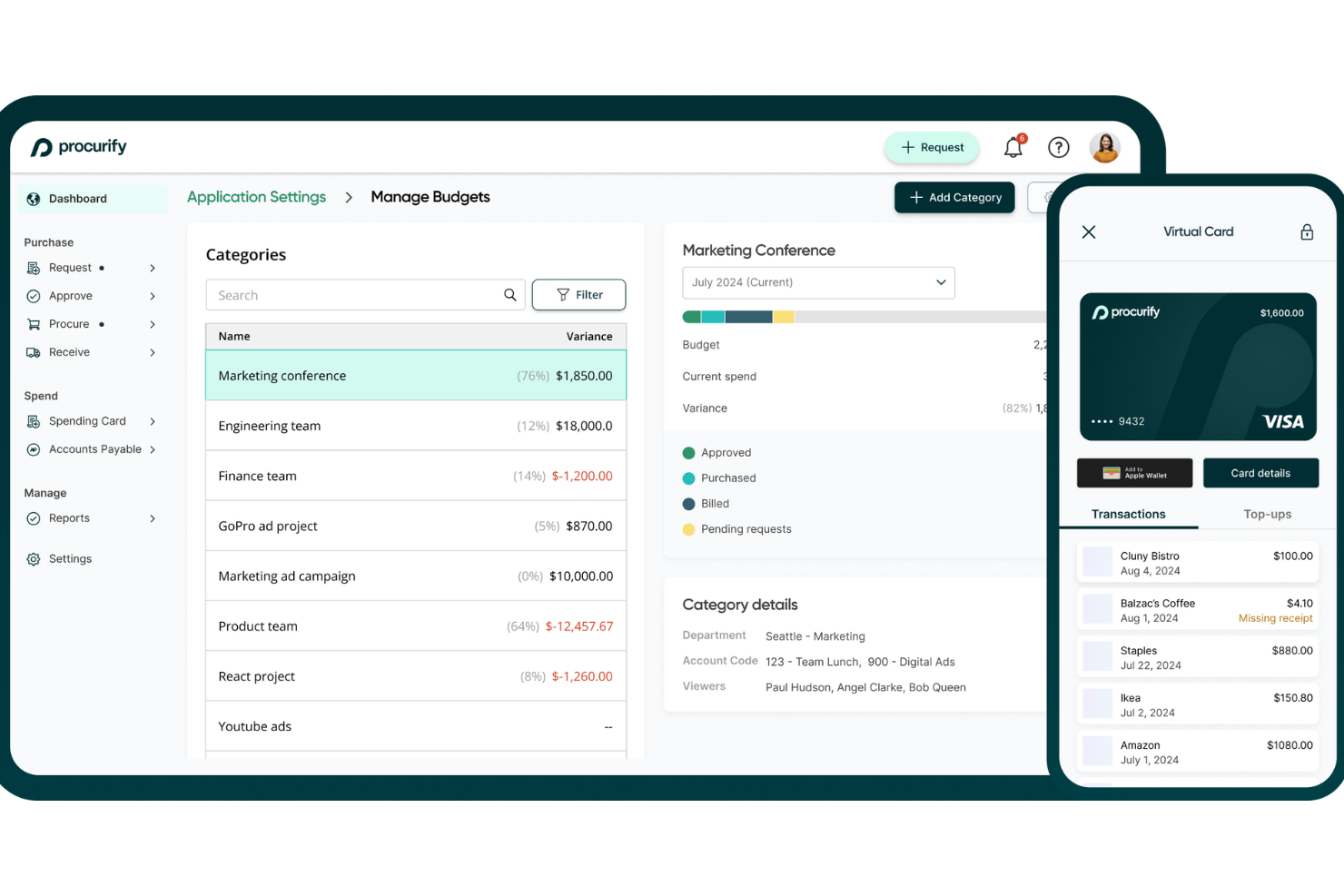 Procurify screenshot - 24 beste Buchhaltungssoftware für Verbindlichkeiten für kleine Unternehmen im Jahr 2026 getestet