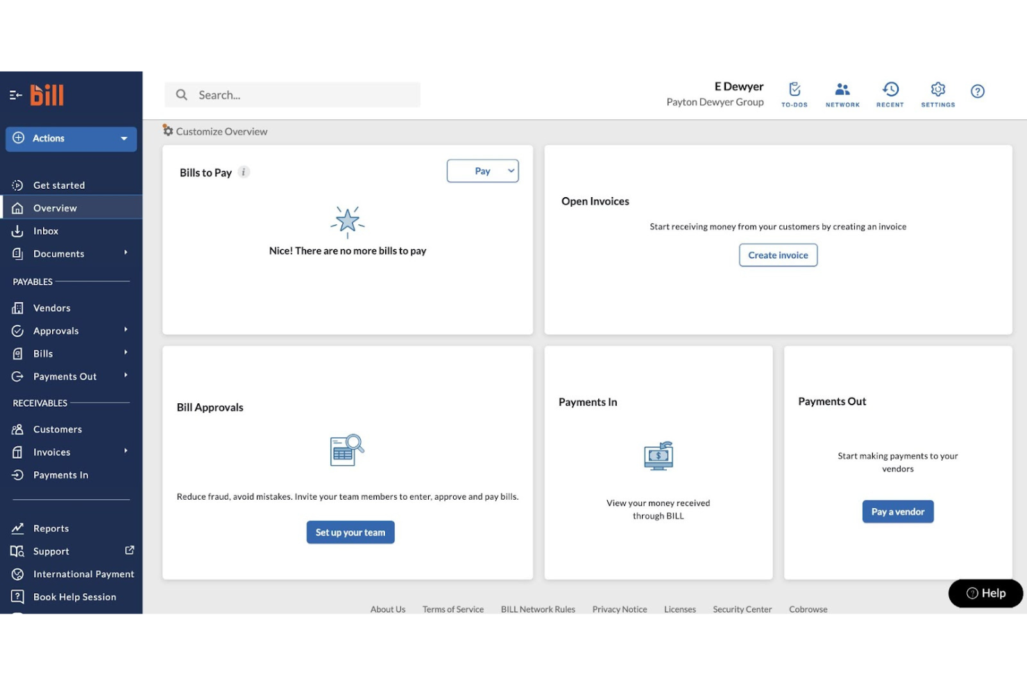 BILL screenshot - 24 beste Buchhaltungssoftware für Verbindlichkeiten für kleine Unternehmen im Jahr 2026 getestet