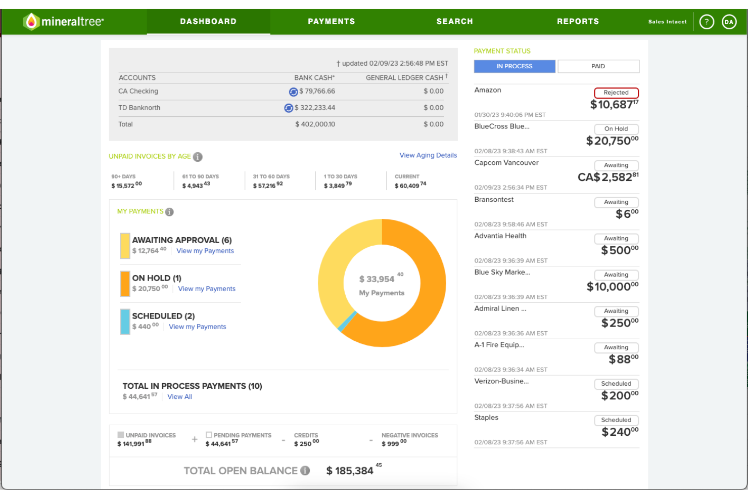 MineralTree screenshot - 24 beste Buchhaltungssoftware für Verbindlichkeiten für kleine Unternehmen im Jahr 2026 getestet