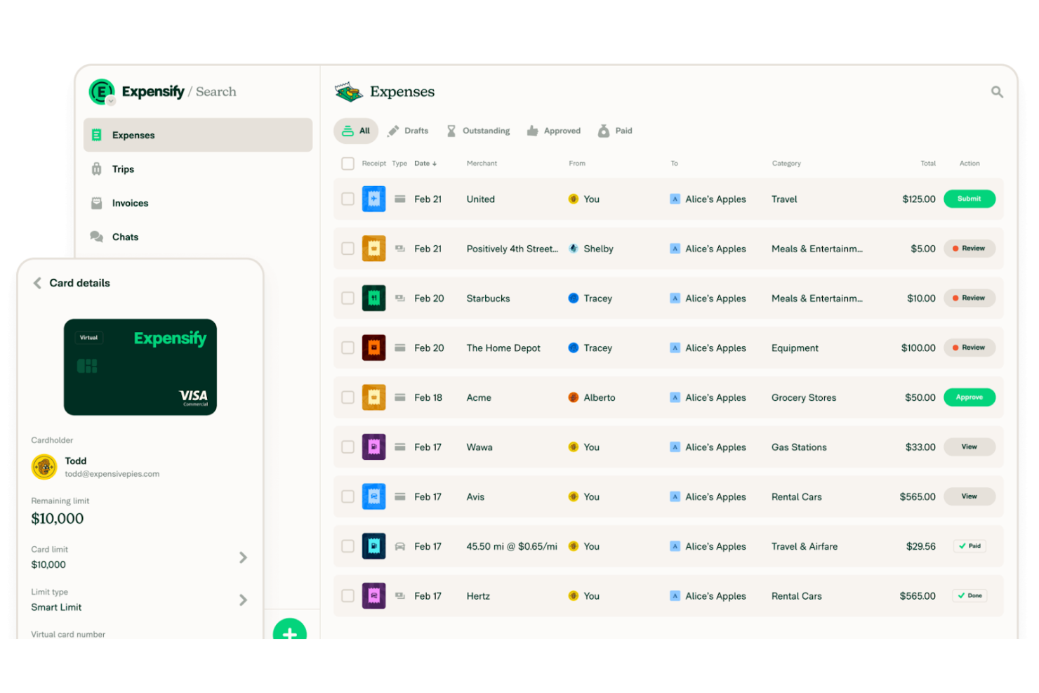 Expensify screenshot - Die 20 besten Softwarelösungen für Reise- und Spesenmanagement im Test 2026