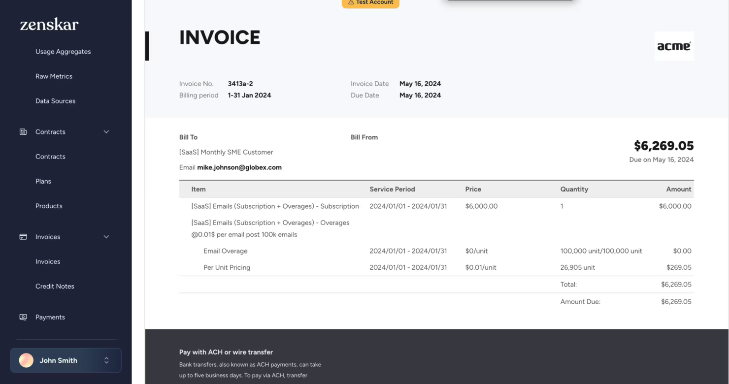 Zenskar screenshot - 19 Meilleurs Logiciels de Facturation Commerciale Passés en Revue en 2026