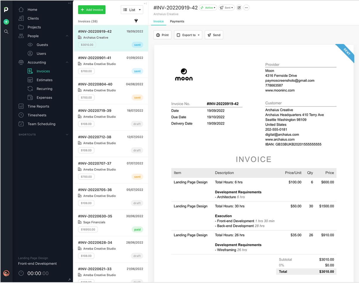 Paymo screenshot - 19 Meilleurs Logiciels de Facturation Commerciale Passés en Revue en 2026