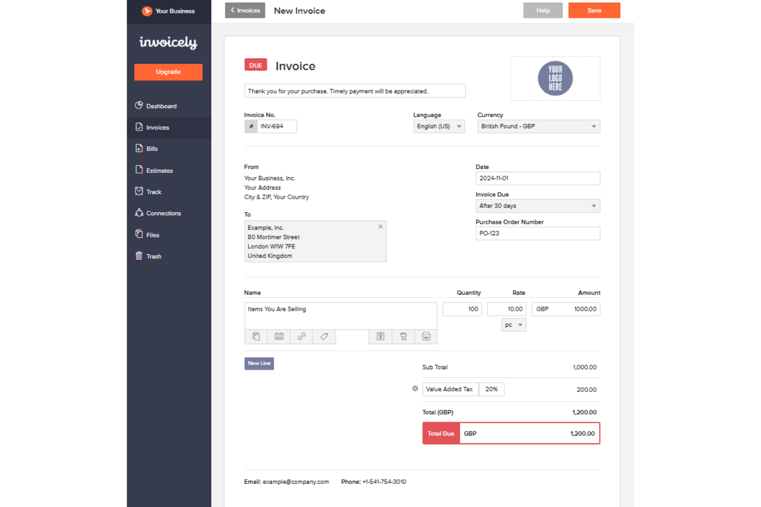Invoicely screenshot - 20 Beste Kostenlose Rechnungssoftware im Test 2026