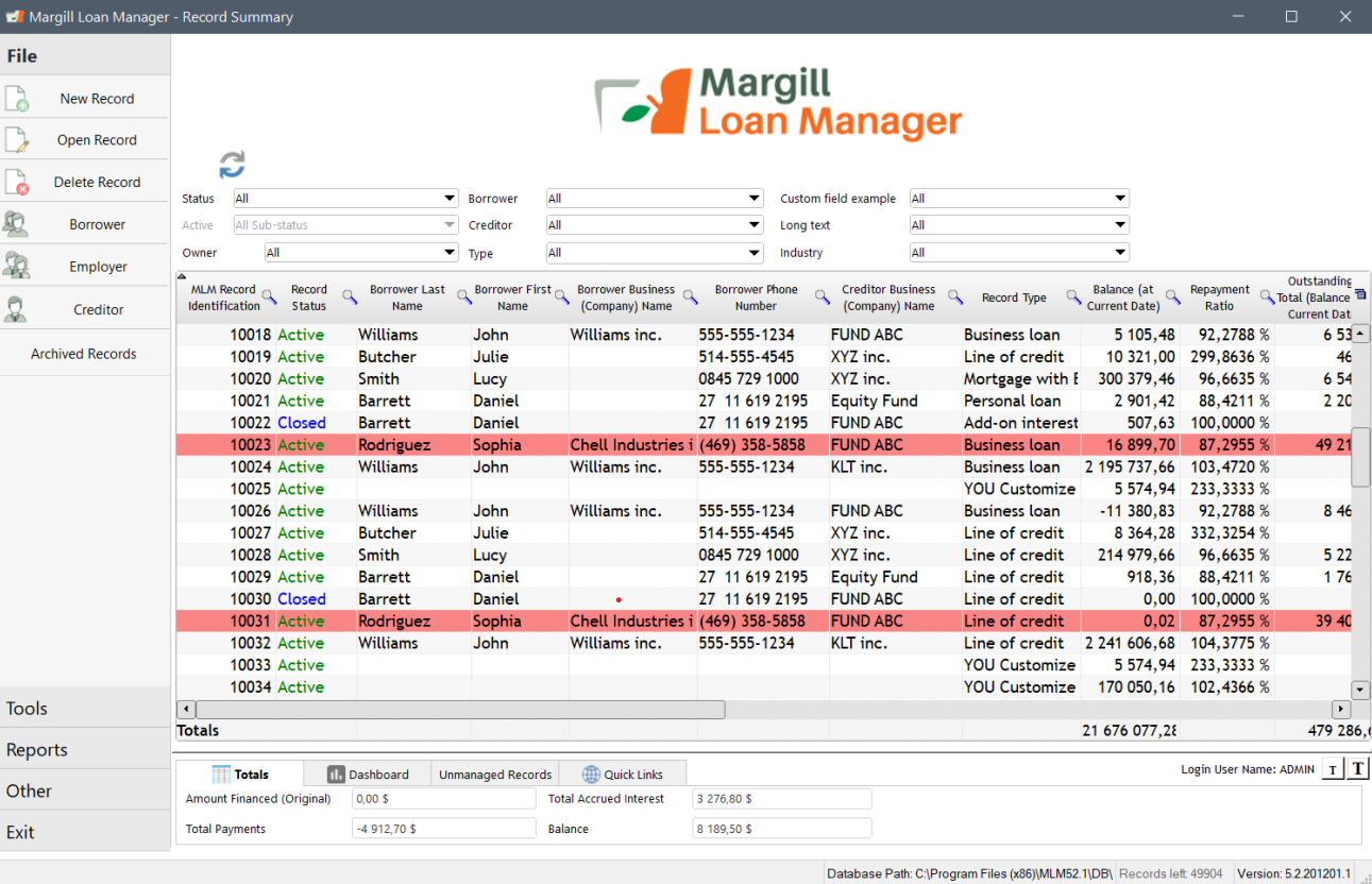 Margill Loan Manager screenshot - 20 Meilleurs Logiciels de Gestion de Prêts Passés en Revue en 2026