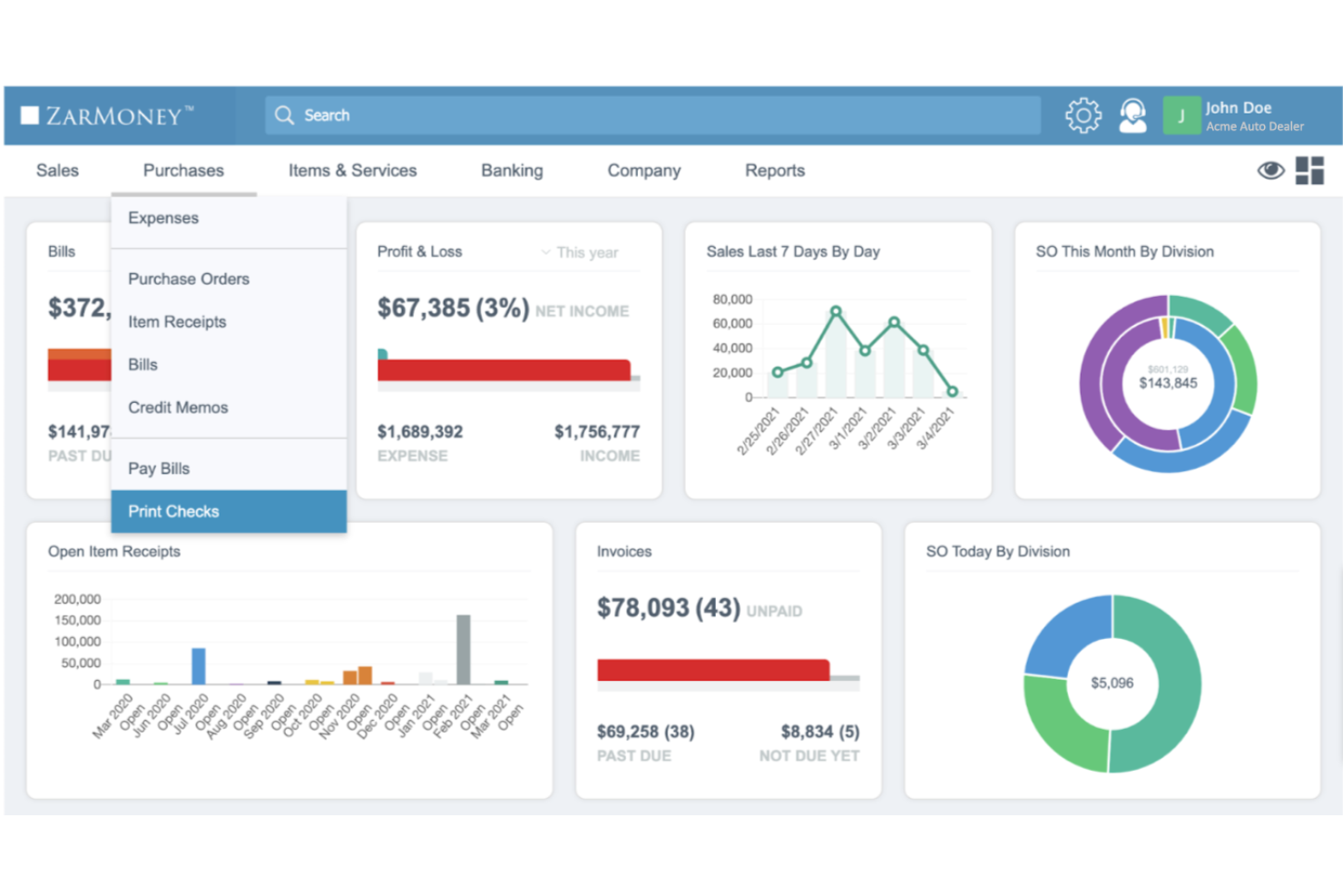ZarMoney screenshot - 18 Beste Buchhaltungssoftware für das Gesundheitswesen im Test 2026