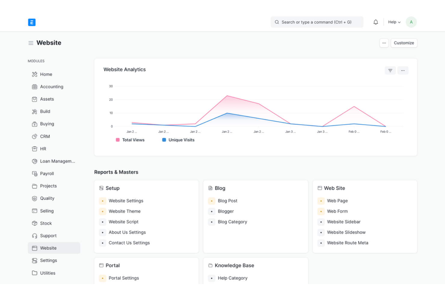 ERPNext screenshot - Die 20 besten NetSuite-Alternativen im Test 2026