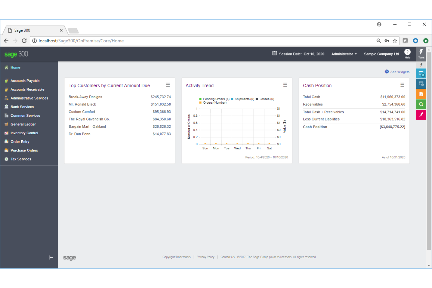 Sage 300 screenshot - Die 20 besten NetSuite-Alternativen im Test 2026
