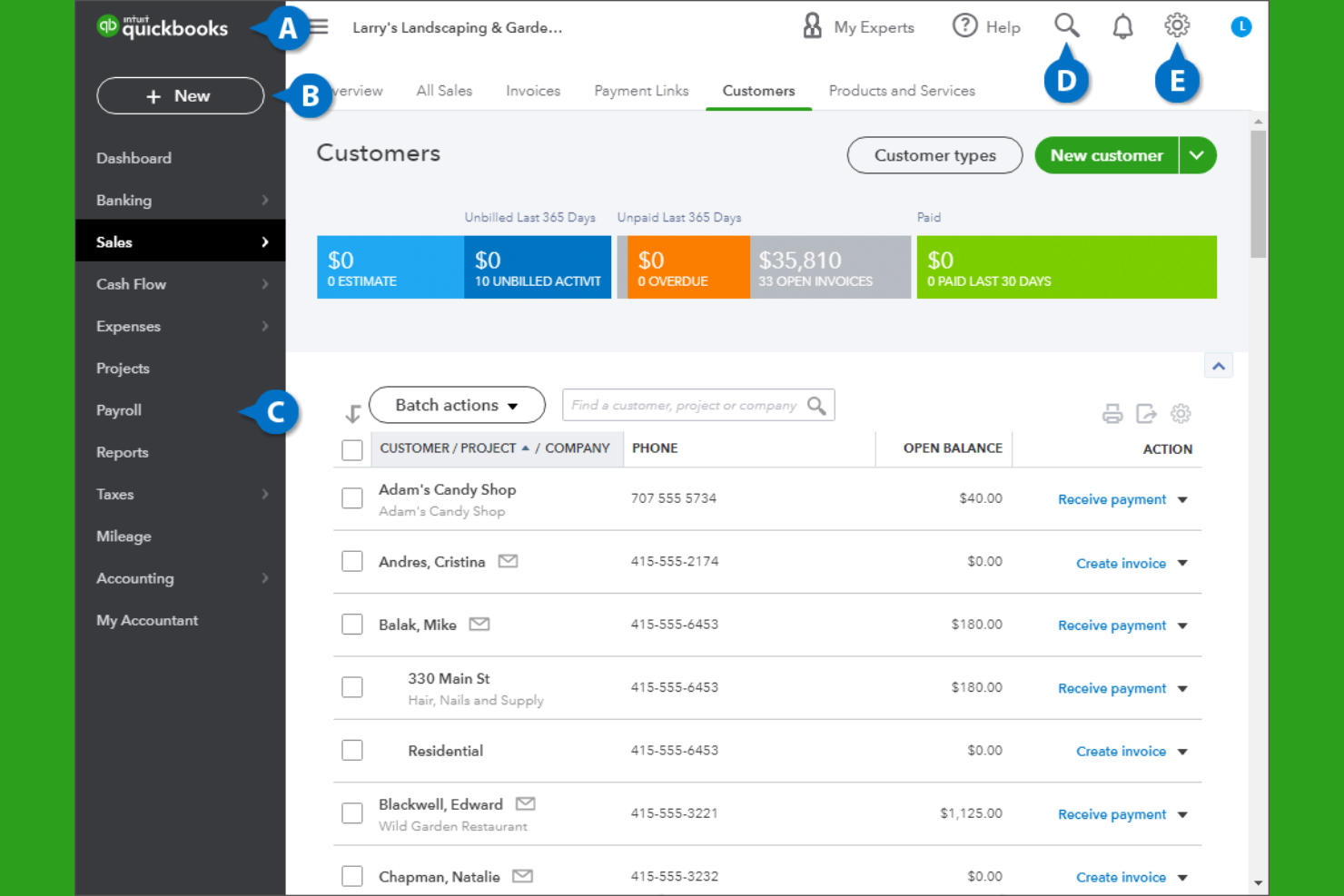 QuickBooks screenshot - 11 meilleurs logiciels de gestion des dépenses pour les petites entreprises en 2026