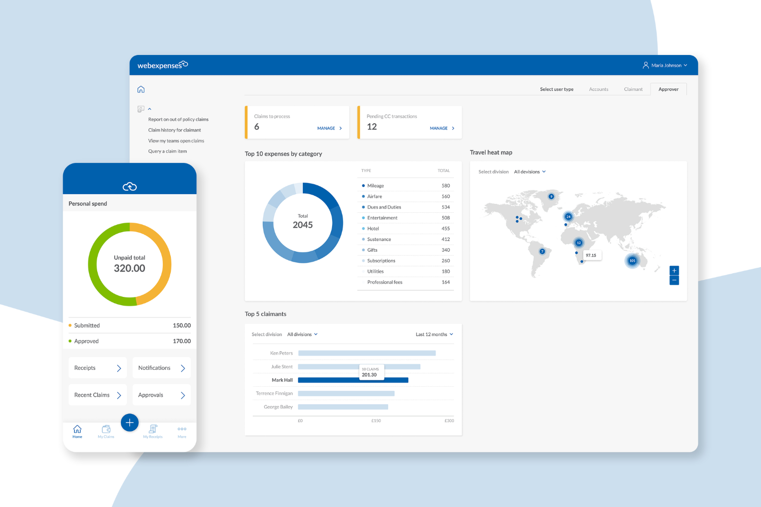 Webexpenses screenshot - 11 meilleurs logiciels de gestion des dépenses pour les petites entreprises en 2026