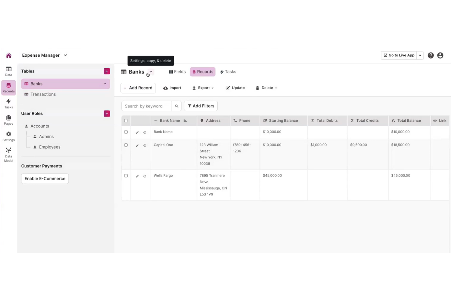 Knack screenshot - 13 Meilleurs Suivi des Dépenses de Construction en 2026