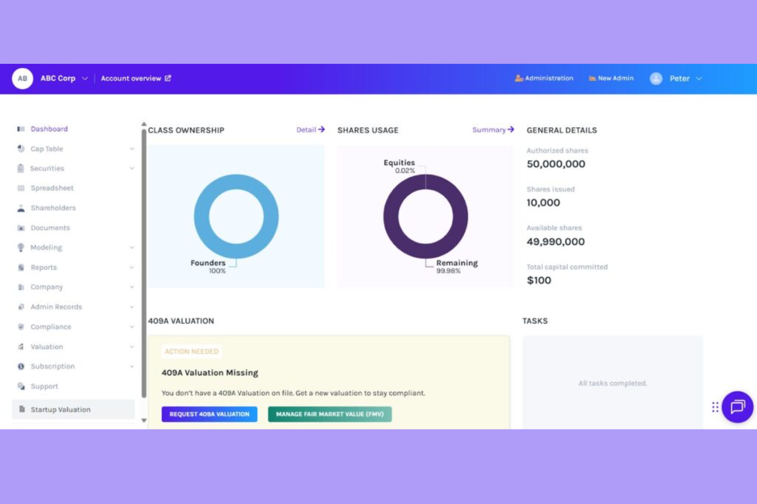 Eqvista screenshot - 16 meilleurs logiciels de gestion des capitaux propres analysés en 2026