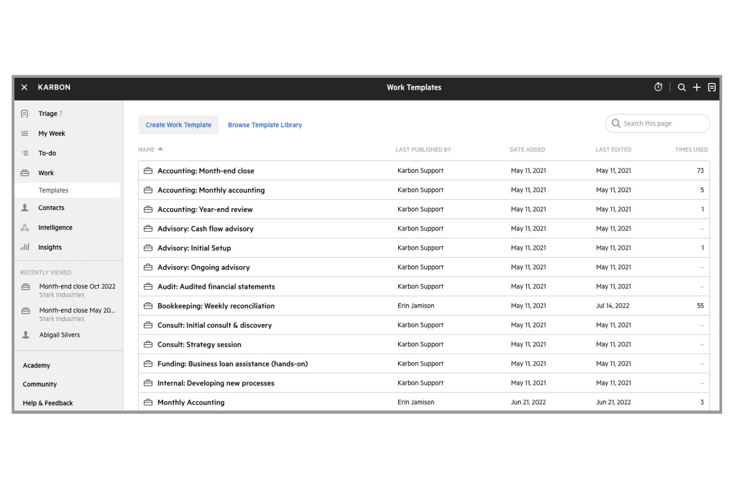 Karbon screenshot - 17 TaxDome-Alternativen ausgewählt für 2026 für Steuerkanzleien