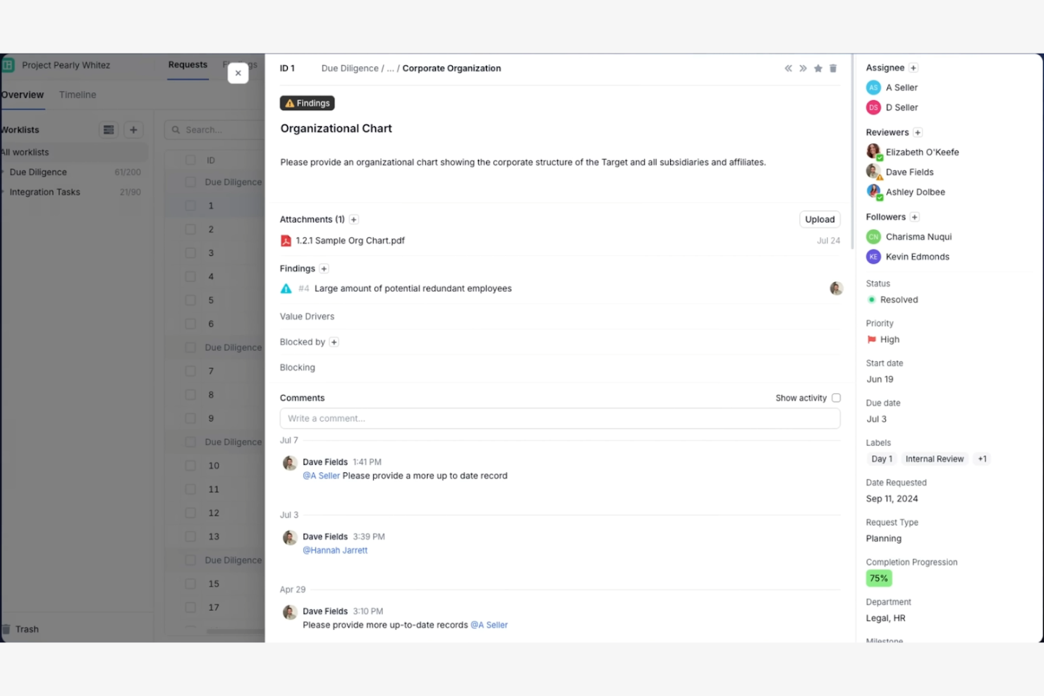 DealRoom screenshot - 11 Meilleurs Logiciels de Gestion des Transactions Fusions-Acquisitions Passés en Revue en 2026