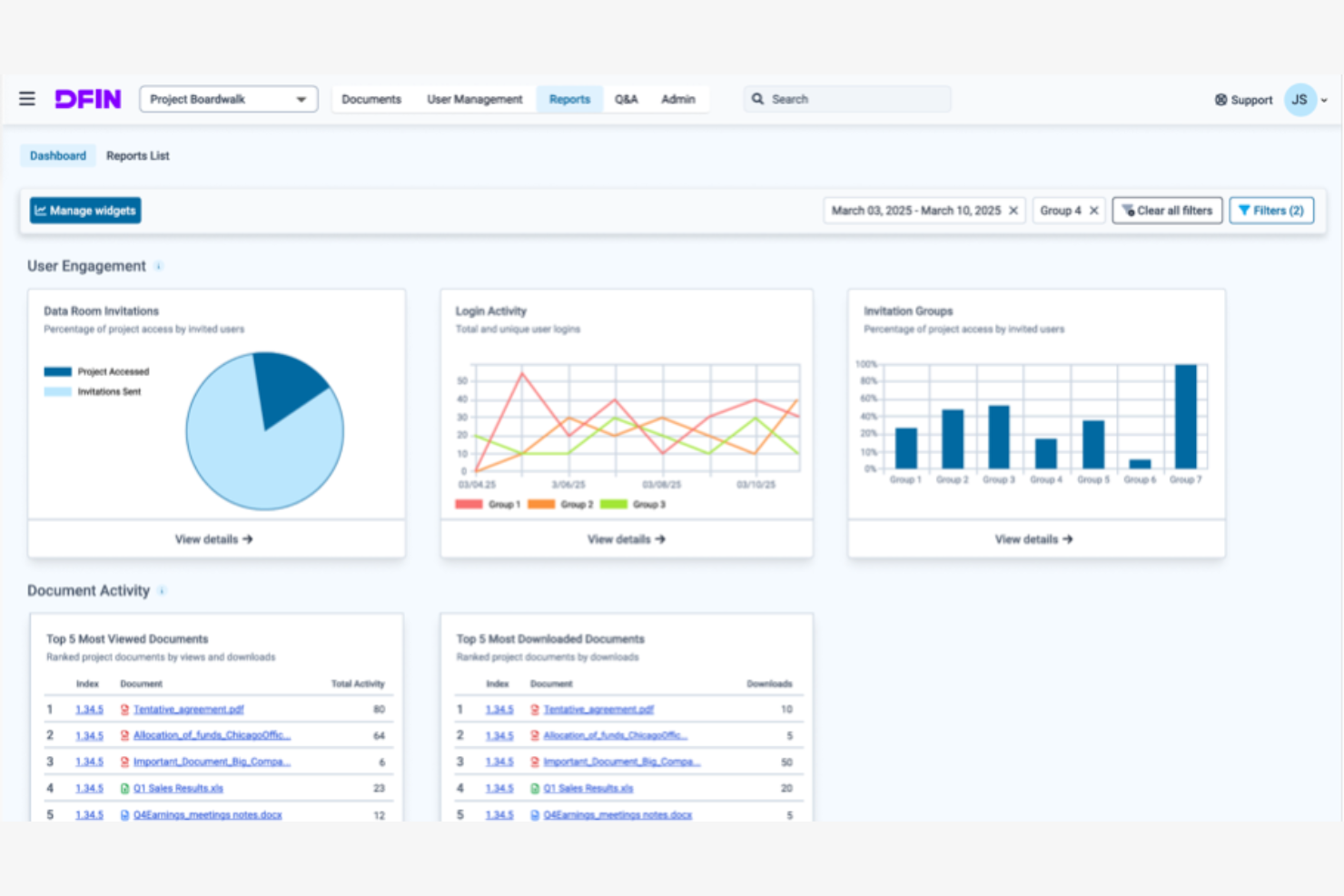 DFIN screenshot - 11 Meilleurs Logiciels de Gestion des Transactions Fusions-Acquisitions Passés en Revue en 2026