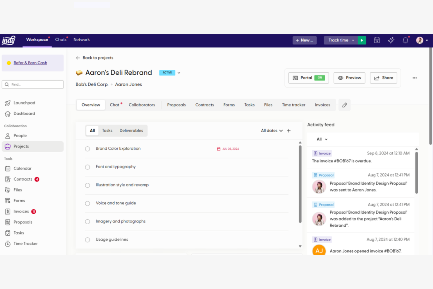 Indy screenshot - 16 meilleurs logiciels de facturation B2B évalués en 2026
