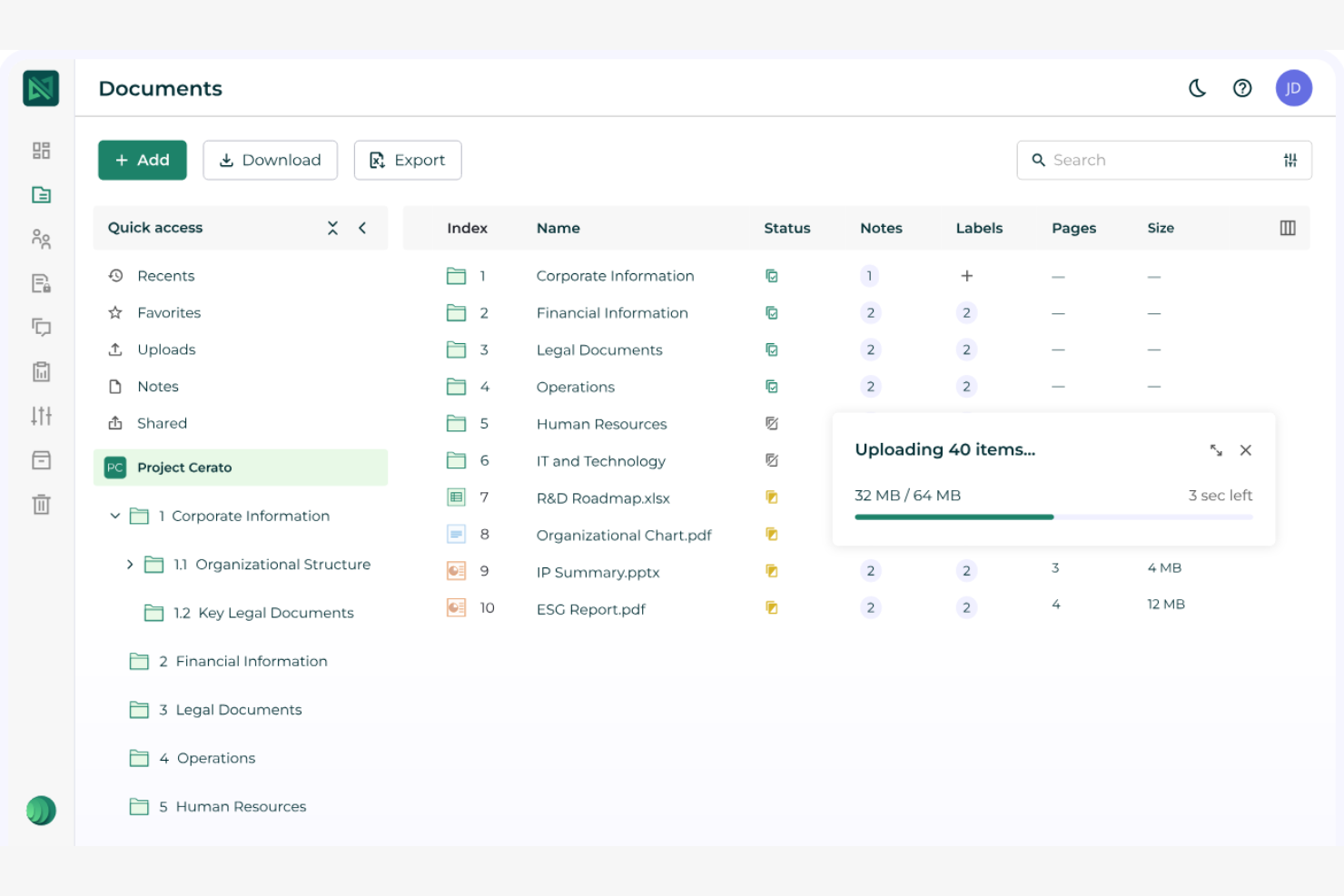 Ideals Virtual Data Room screenshot - 11 Beste M&A-Deal-Management-Software im Test 2026