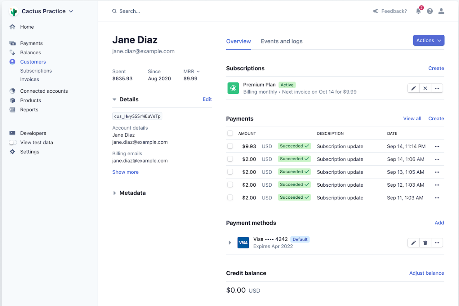 Stripe screenshot - Die 10 besten Rechnungsprogramme für kleine Unternehmen im Jahr 2026